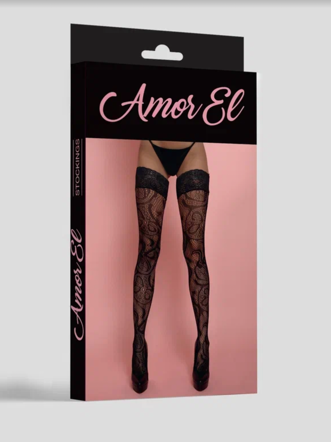 El Bohre Floral &amp; Mesh Lace Top Hold-up Stockings